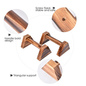 Wooden Calisthenics Handstand Gym Exercise Training Parallel Bar 1 Pair Fitness Sport Push Up Stands Double Rod Bracket