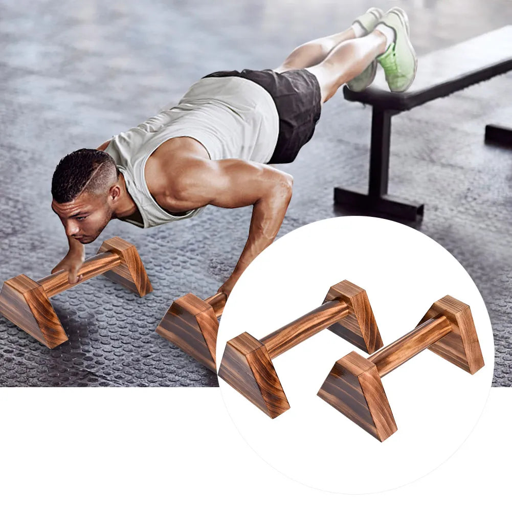 Wooden Calisthenics Handstand Gym Exercise Training Parallel Bar 1 Pair Fitness Sport Push Up Stands Double Rod Bracket